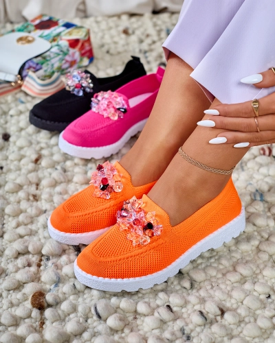 Royalfashion Orange жіночі декоровані напівшльопанці Enweta