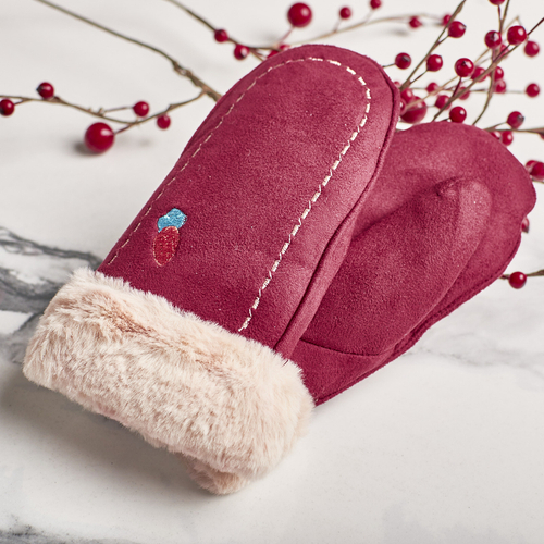 Бордові дитячі рукавички