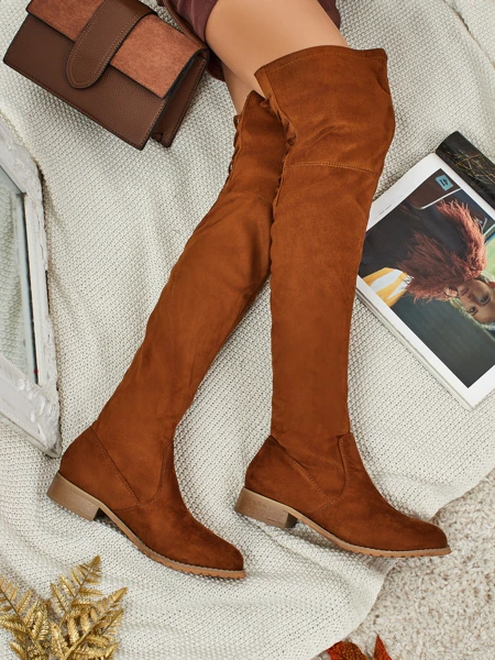 Жіночі ботфорти з екозамші Denvoria