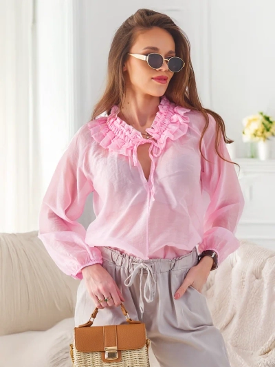 Royalfashion Прозора жіноча сорочка з декоративним коміром