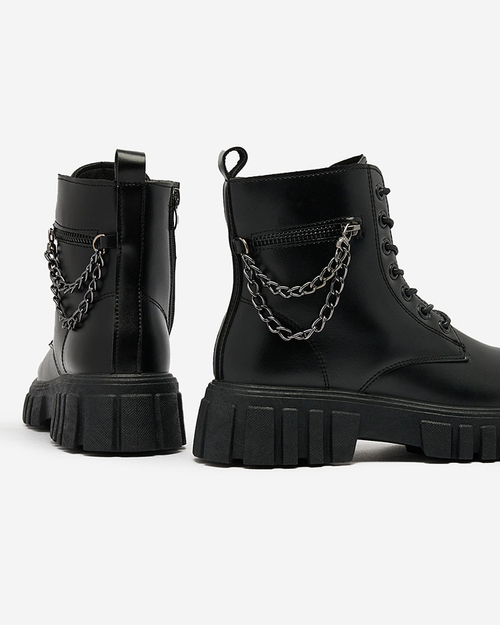 Жіночі черевики-баггі з екошкіри Royalfashion чорного кольору Stiifer