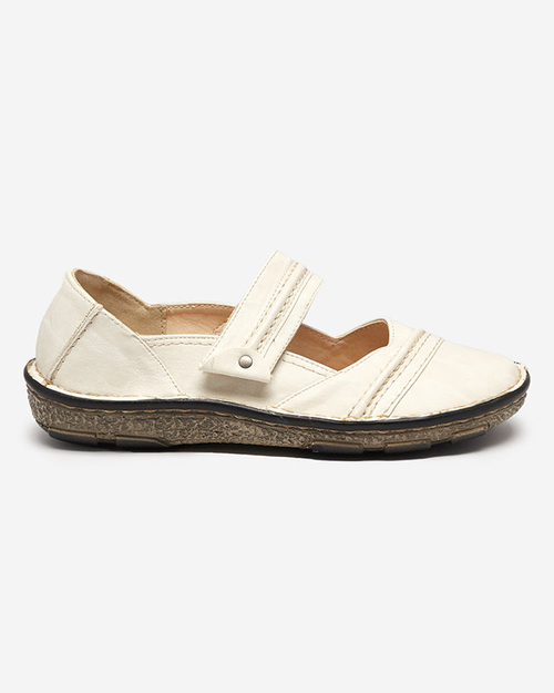 OUTLET Біле жіноче взуття на липучках Elgasi- Footwear