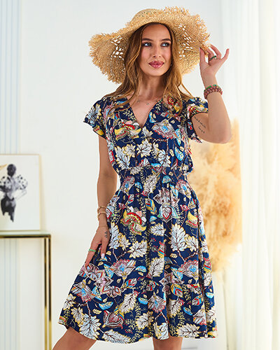 Royalfashion Dámské květinové mini šaty