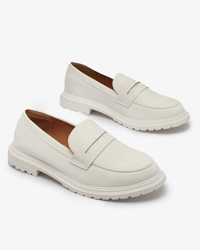 OUTLET OUTLET Royalfashion Білі жіночі мокасини з тисненням Tewneris