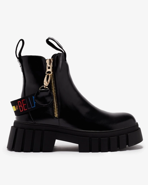 Royalfashion Чорні жіночі черевики з екошкіри Ceriop