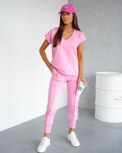 Royalfashion Dámský bavlněný volný set s krátkým rukávem