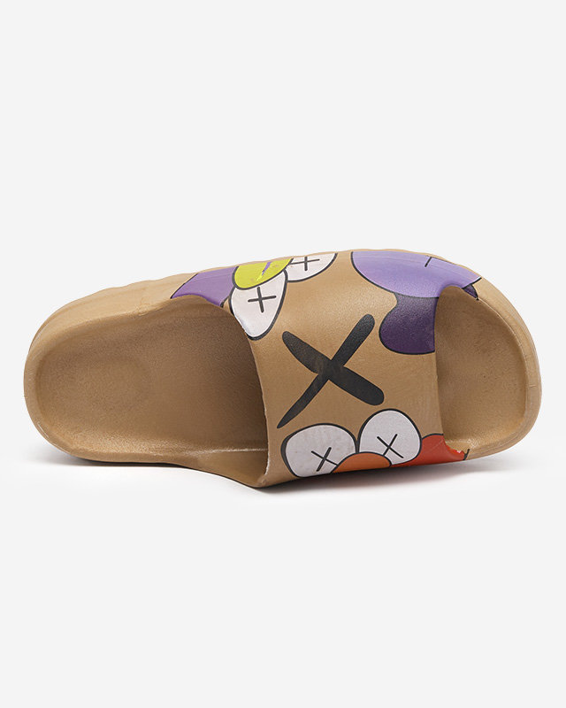 OUTLET Royalfashion Zlatohnědé dámské žabky Elmino