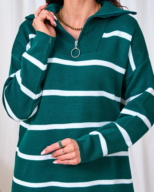 Светр жіночий зелений Royalfashion з відстібною водолазкою