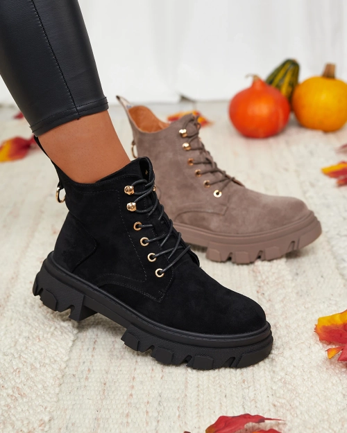 Royalfashion Чорні жіночі утеплені черевики Sedurra trapper