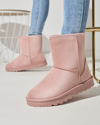 Dámské zateplené sněhule z ekokůže v růžové barvě Xetik - Obuv