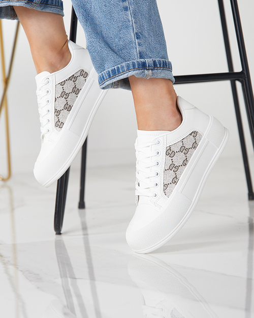 Білі жіночі кросівки з вставками Jeride