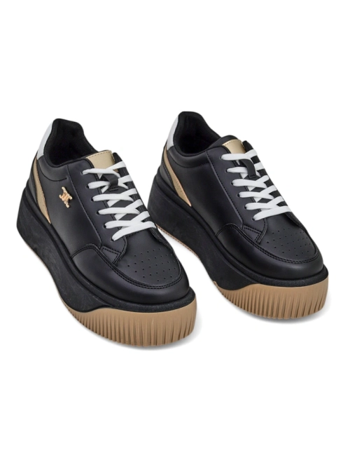 Жіночі снікерси Hypatia Nero з екологічної шкіри на платформі 5 см