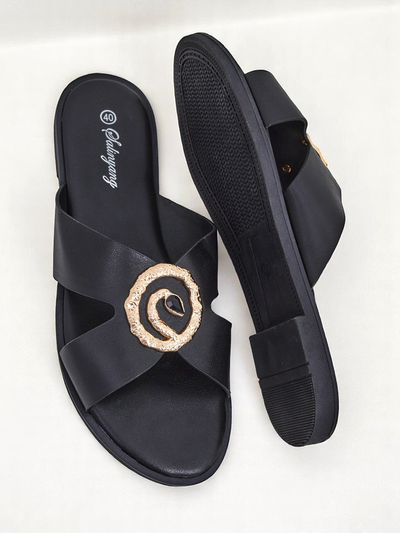 Royalfashion Жіночі шльопанці на плоскій підошві Golden Step