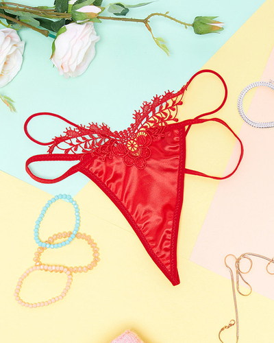 Dámská červená krajková tanga - Spodní prádlo