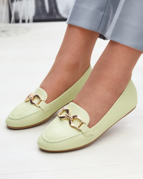 Зелені жіночі мокасини з екошкіри з декором Wiwet-Footwear
