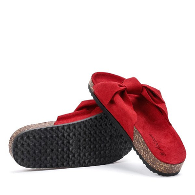Червоні тапочки з бантом Montiana - Взуття