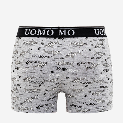 Šedé pánské boxerky s potiskem- Spodní prádlo