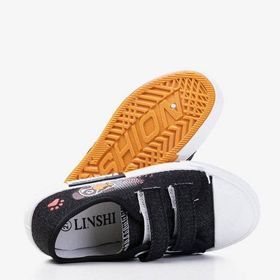 OUTLET Dětské černé tenisky na suchý zip Jeff - Obuv