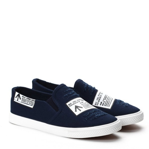 Granatowe trampki slip on  - Obuwie
