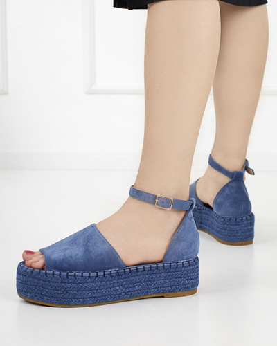 Блакитні жіночі босоніжки на платформі Ponera