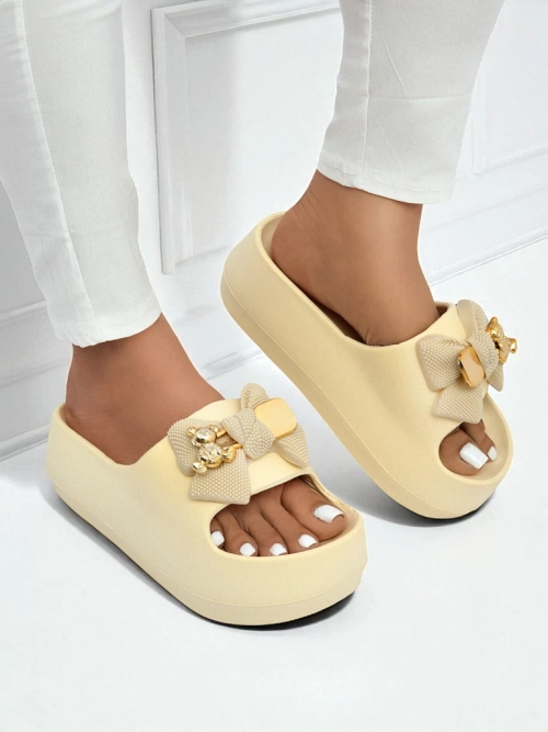 Royalfashion Жіночі гумові в’єтнамки з декоративним бантом Alday