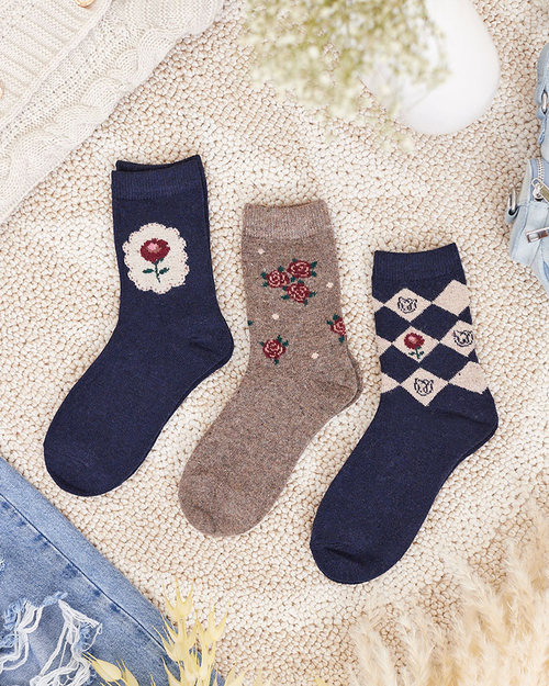 Royalfashion Комплект жіночих шкарпеток з принтом 3/уп