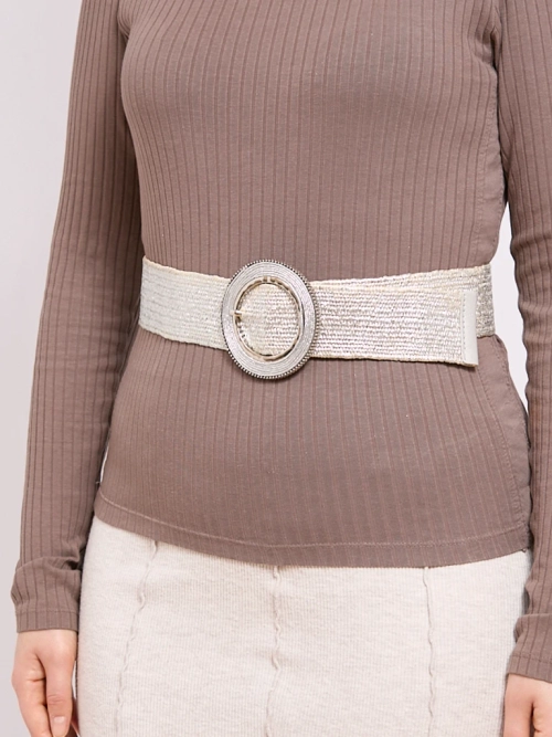 Плетений широкий жіночий ремінь для штанів