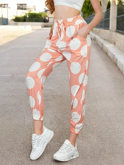Royalfashion Жіночі брюки з тканини в горошок