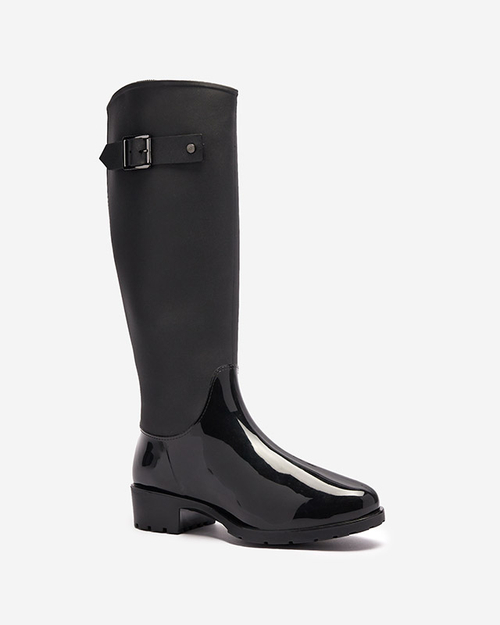 Чорні жіночі веллінгтони до коліна Bevirdo- Footwear