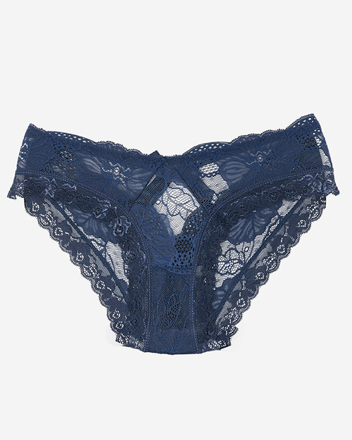 Жіночі темно-сині мереживні трусики - Нижня білизна