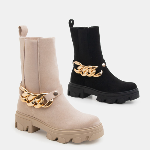 Чорні жіночі черевики з оздобленням Emilita