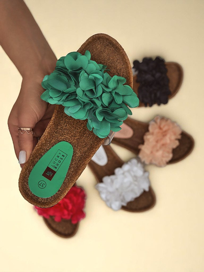 Royalfashion Dámské žabky s kytičkami Flora Soft