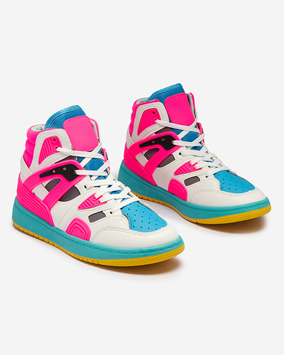 Жіночі високі спортивні кросівки кольору фуксії з кольоровими вставками Ogera - Взуття