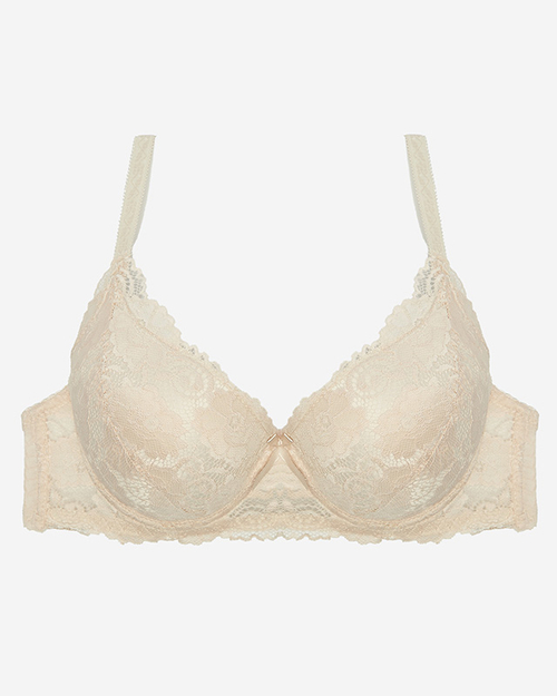 Бежевий жіночий мереживний бюстгальтер- Білизна