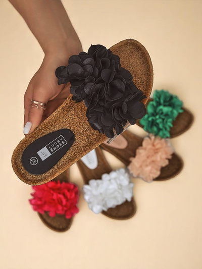 Royalfashion Dámské žabky s kvítky Flora Soft
