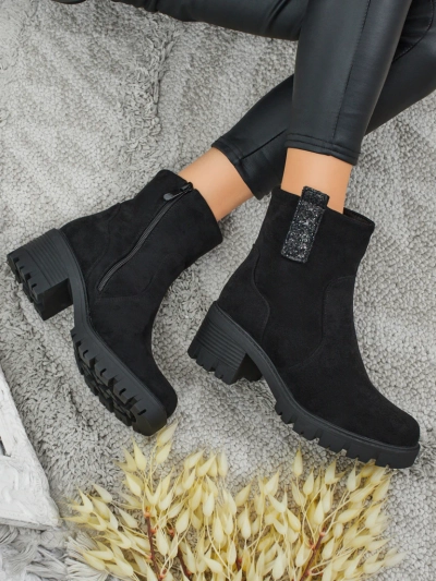 Ботильйони жіночі еко замшеві на підборах-стовпчику Maelis