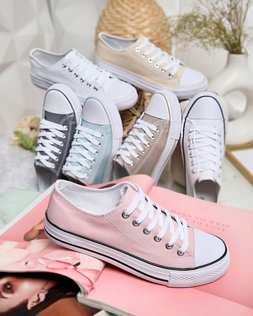 Білі жіночі класичні кеди на шнурівці Ogisa - Взуття