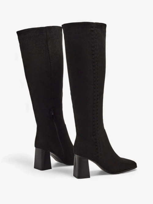 Жіночі чоботи еко замшеві на підборах-стовпчику Fottor