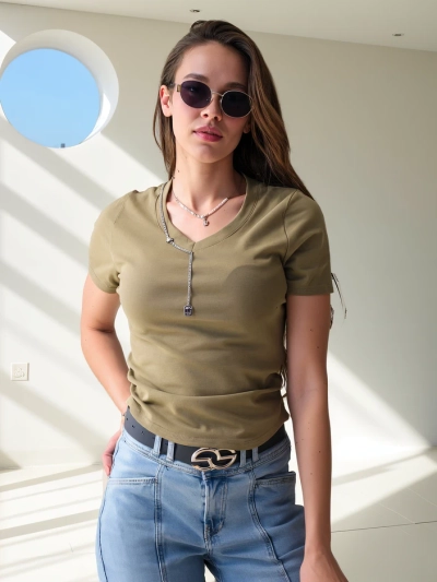 Royalfashion Ženský bavlněný crop top