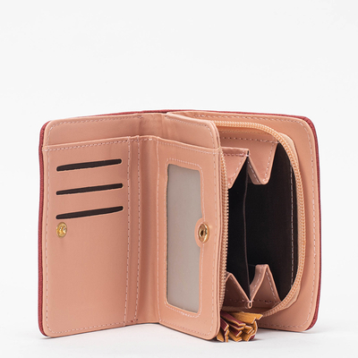 Malá červená dámská peněženka s přívěskem na klíče - Doplňky