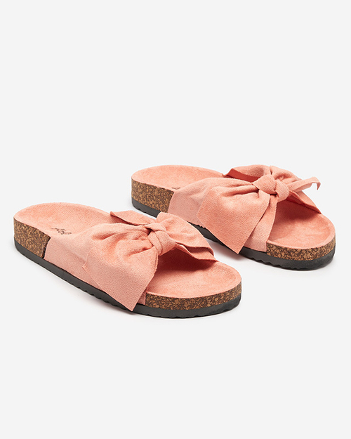Рожеві тапочки з бантом Montiana - Взуття