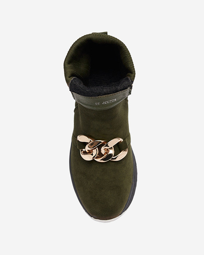 Dámské zelené zateplené boty z ekokůže Cuzitta- Obuv