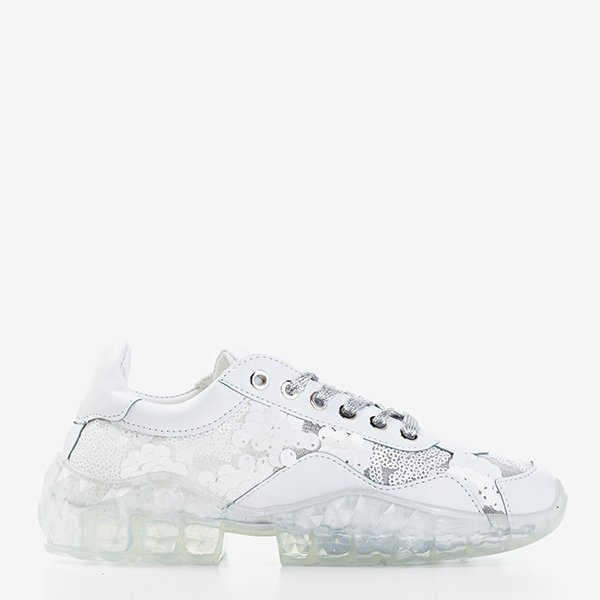 Dámská bílá sportovní obuv s flitry Polja - obuv