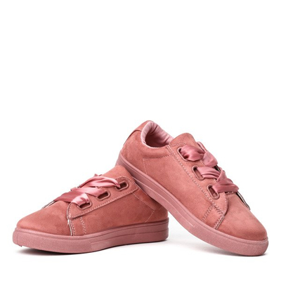 Růžové tenisky svázané stuhou Trinia - Obuv