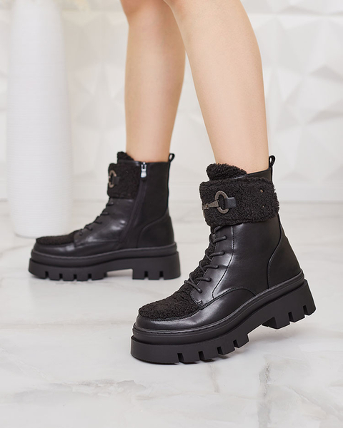 Royalfashion Dámské kozačky s ovčí kůží Faeltone