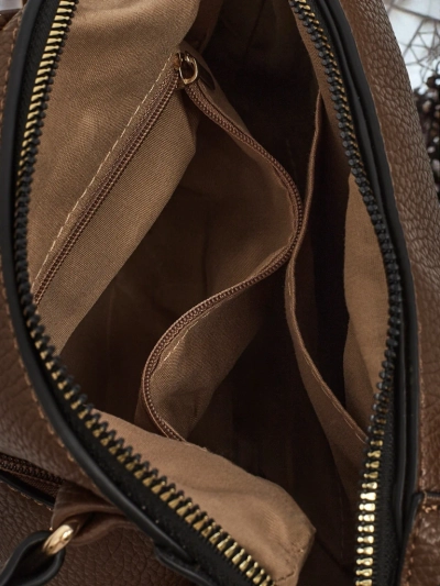 Torebka Damska Flora Ciemnobrązowa Skórzana Elegancka