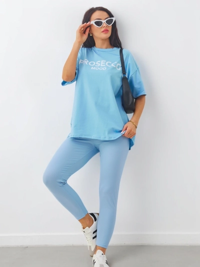 Royalfashion Bavlněný set pro ženy s krátkým rukávem a legínami