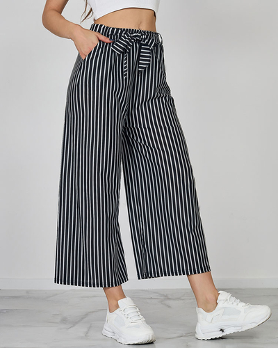 Royalfashion Жіночі широкі брюки в смужку 7/8