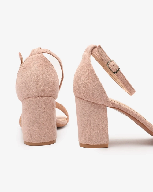 Жіночі босоніжки на низькій шпильці Royalfashion світло-рожевого кольору Helrem