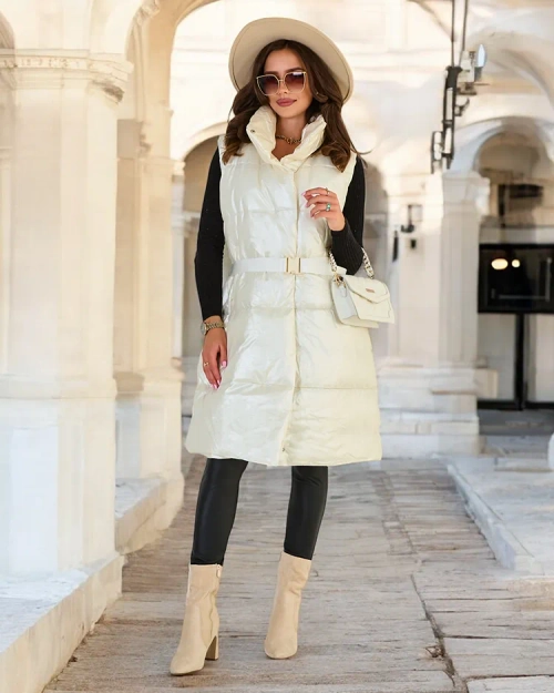 Royalfashion Довгий жіночий жилет зі шкіри